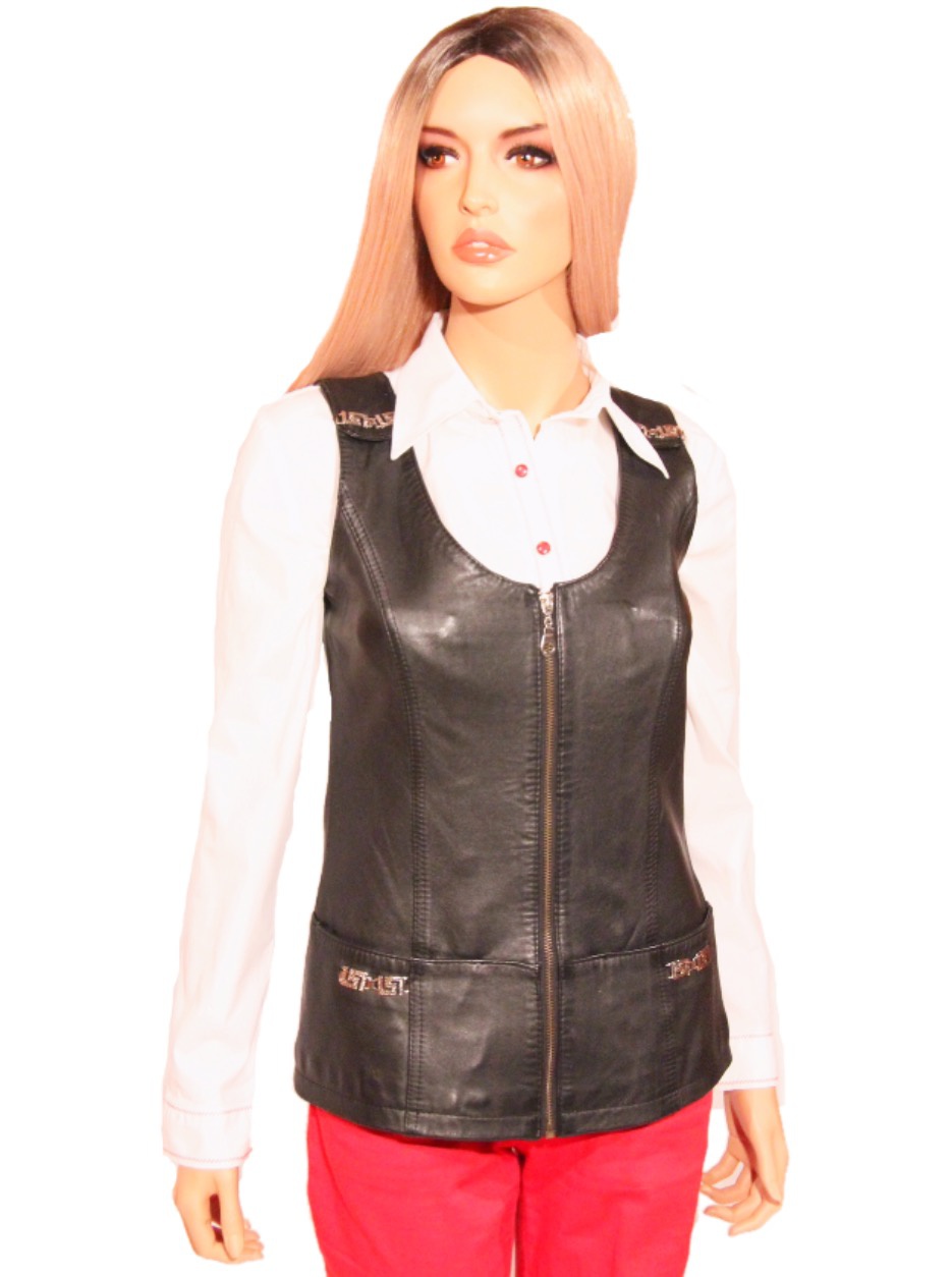 Кожаный жилет Bella Leather Club размер 44-46(М)