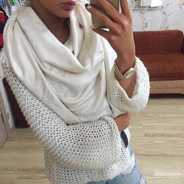 Шаль Louis Vuitton white, 140/140