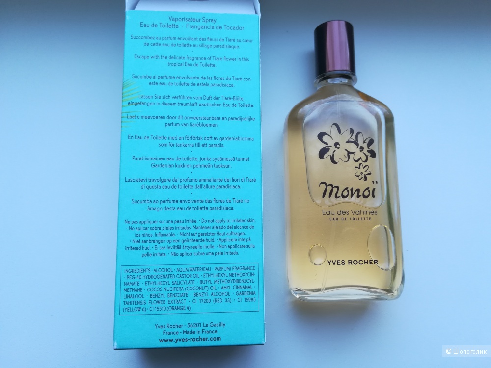 Monoi Eau des Vahines, Yves Rocher, EDT, 100 мл.