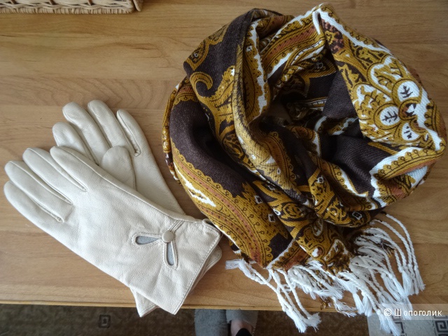 Сет: палантин и перчатки "Munasha", размер 6,5