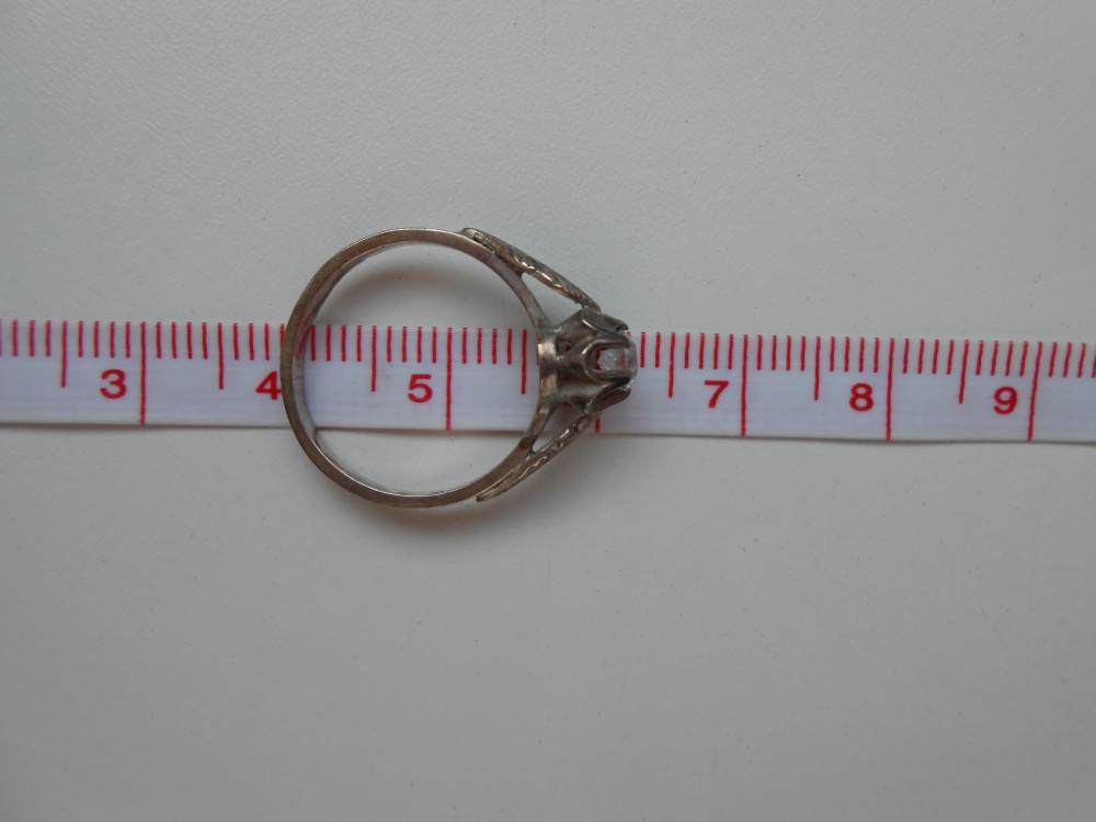 Кольцо серебро с фианитом  р. 15