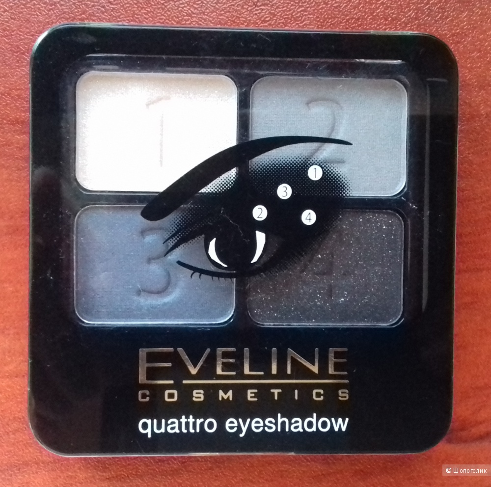 Тени для век Eveline quattro eyeshadow, набор 03