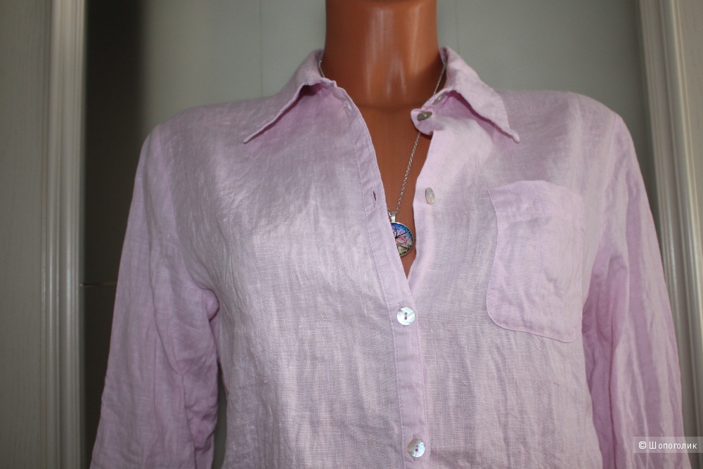 Льняная рубашка  бренда GANA, размер 38-40-42
