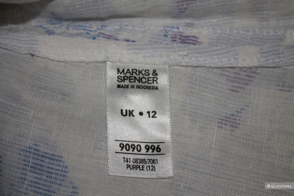 Льняная туника бренда Marks&Spencer, размер 44-46-48