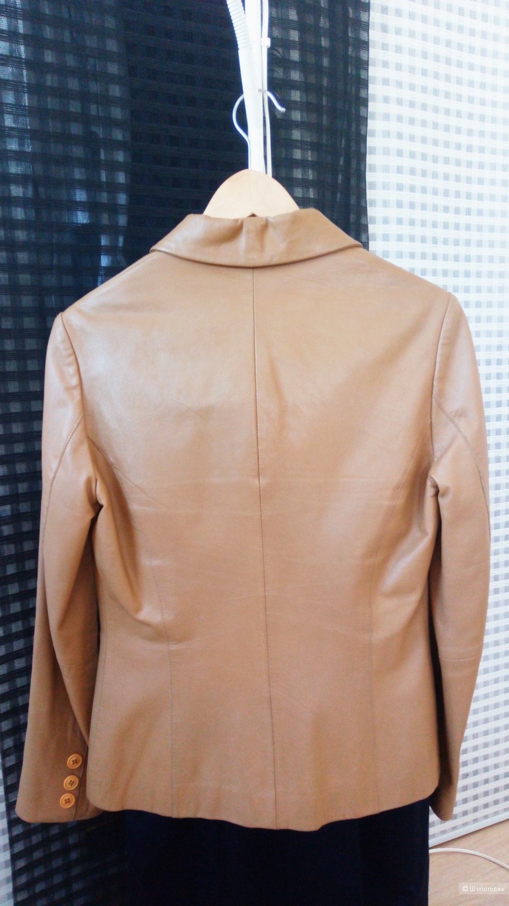 Кожаная куртка-пиджак, 12 размер на 44-46 русский