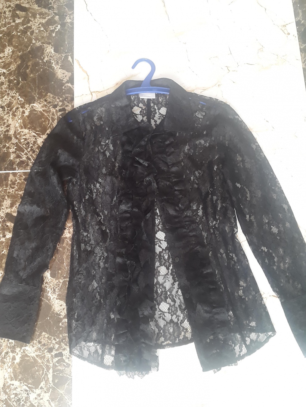 Блуза из черного кружева Stefanel размер М
