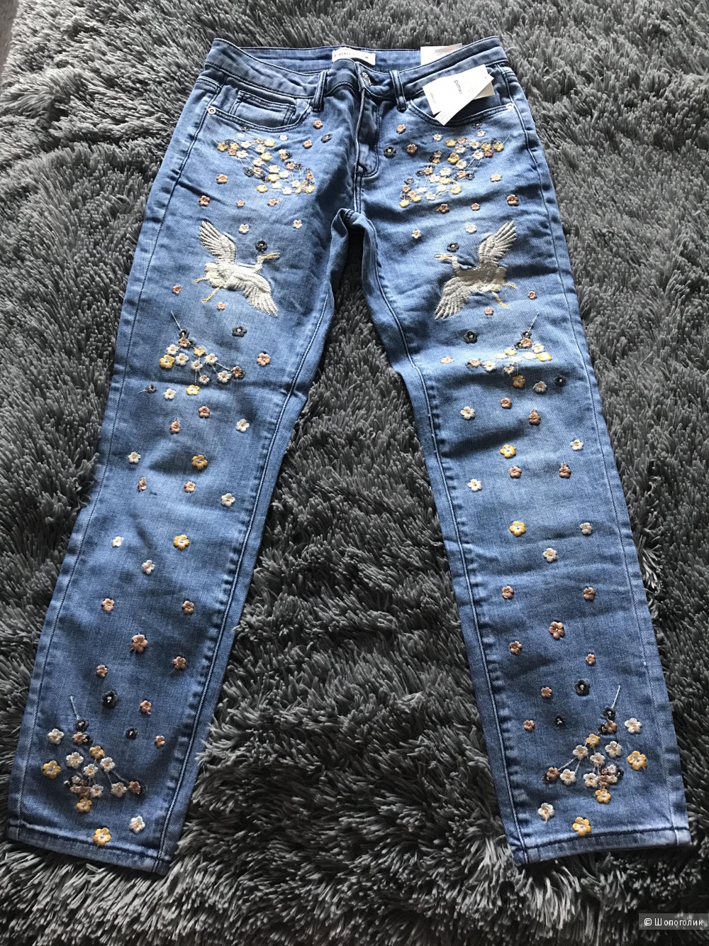 Прямые джинсы с вышивкой Pimkie 40it-36fr/es-34eu