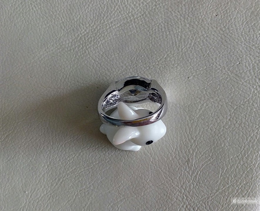 Кольцо с белым кристаллом, 17-17,5
