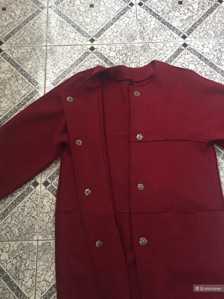 Пальто "кокон" из вареной шерсти "Этноарт", размер 42-44.