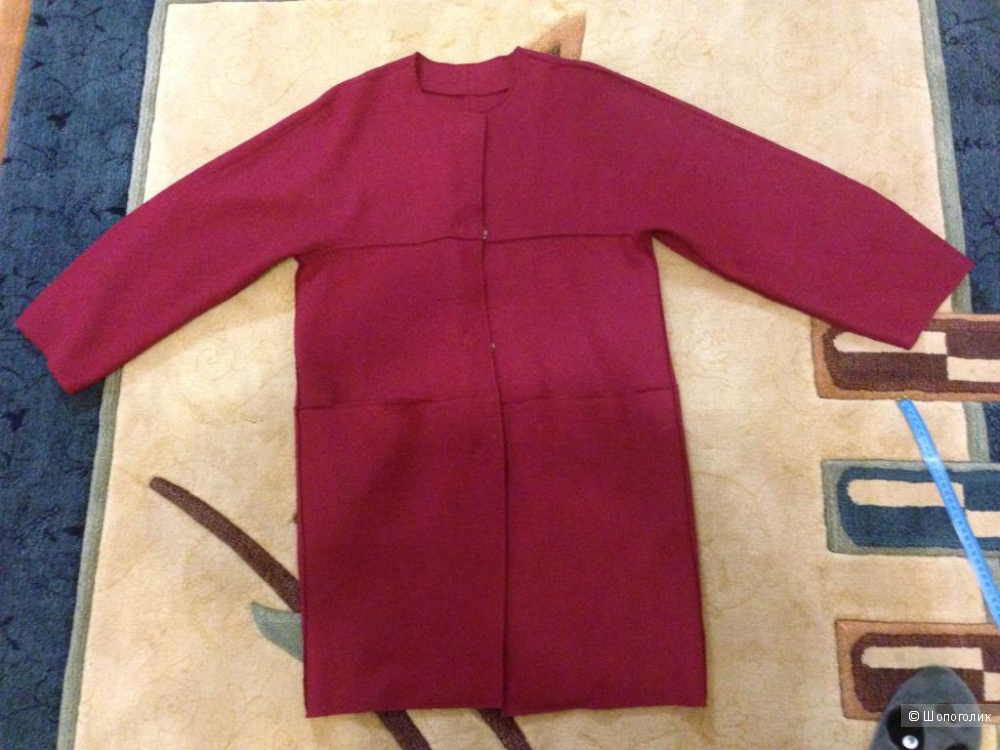 Пальто "кокон" из вареной шерсти "Этноарт", размер 42-44.