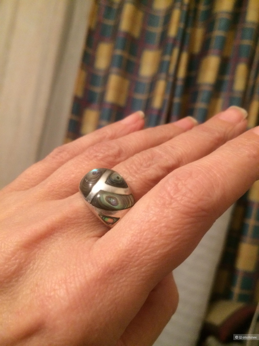 Комплект кольцо и серьги серебро 925 с перламутром