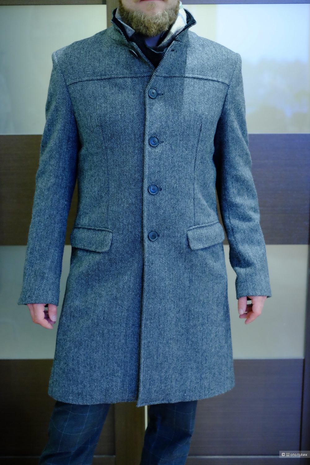 Мужское шерстяное пальто Zara L