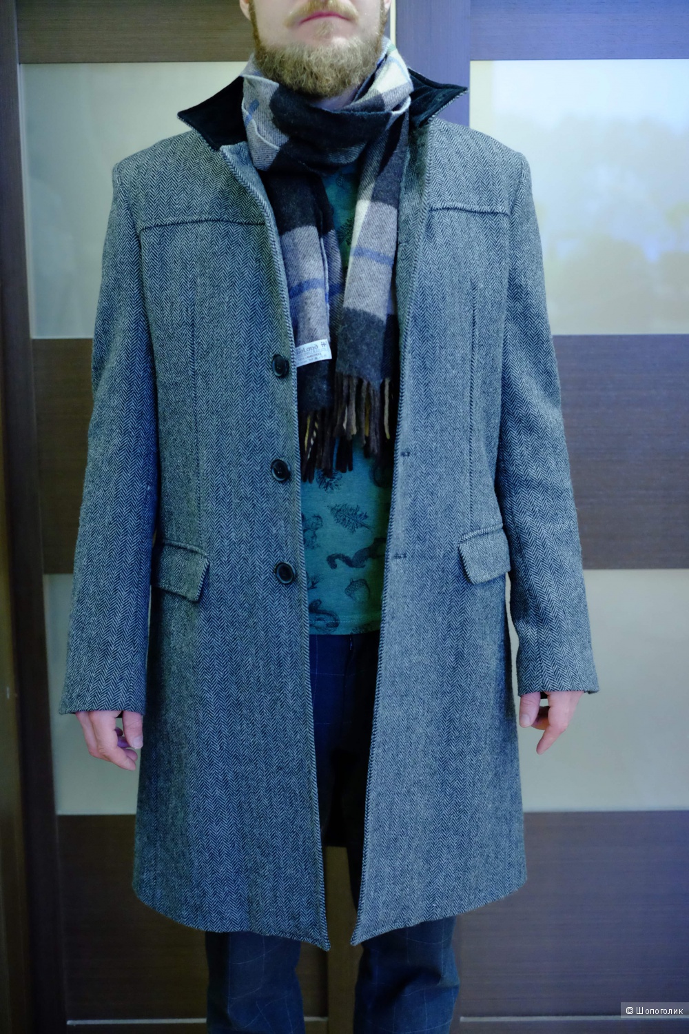 Мужское шерстяное пальто Zara L