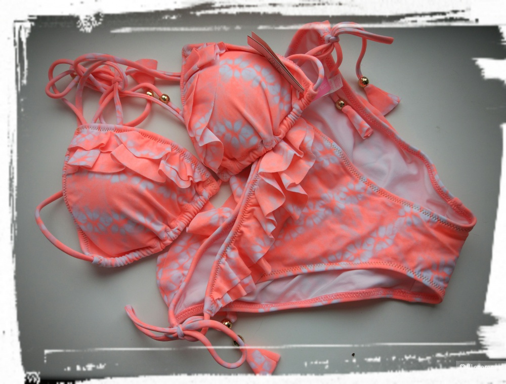 Купальник Victoria's secret верх Flounce Teeny Triangle Top размер M и плавки The Flounce Teeny Bikini размер М