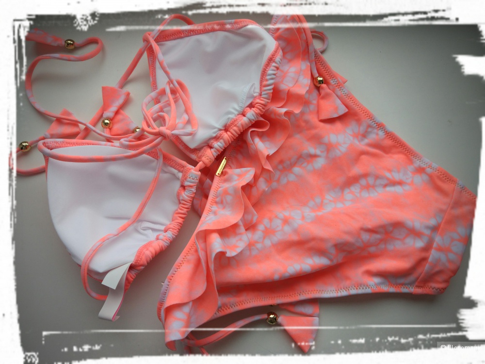 Купальник Victoria's secret верх Flounce Teeny Triangle Top размер M и плавки The Flounce Teeny Bikini размер М