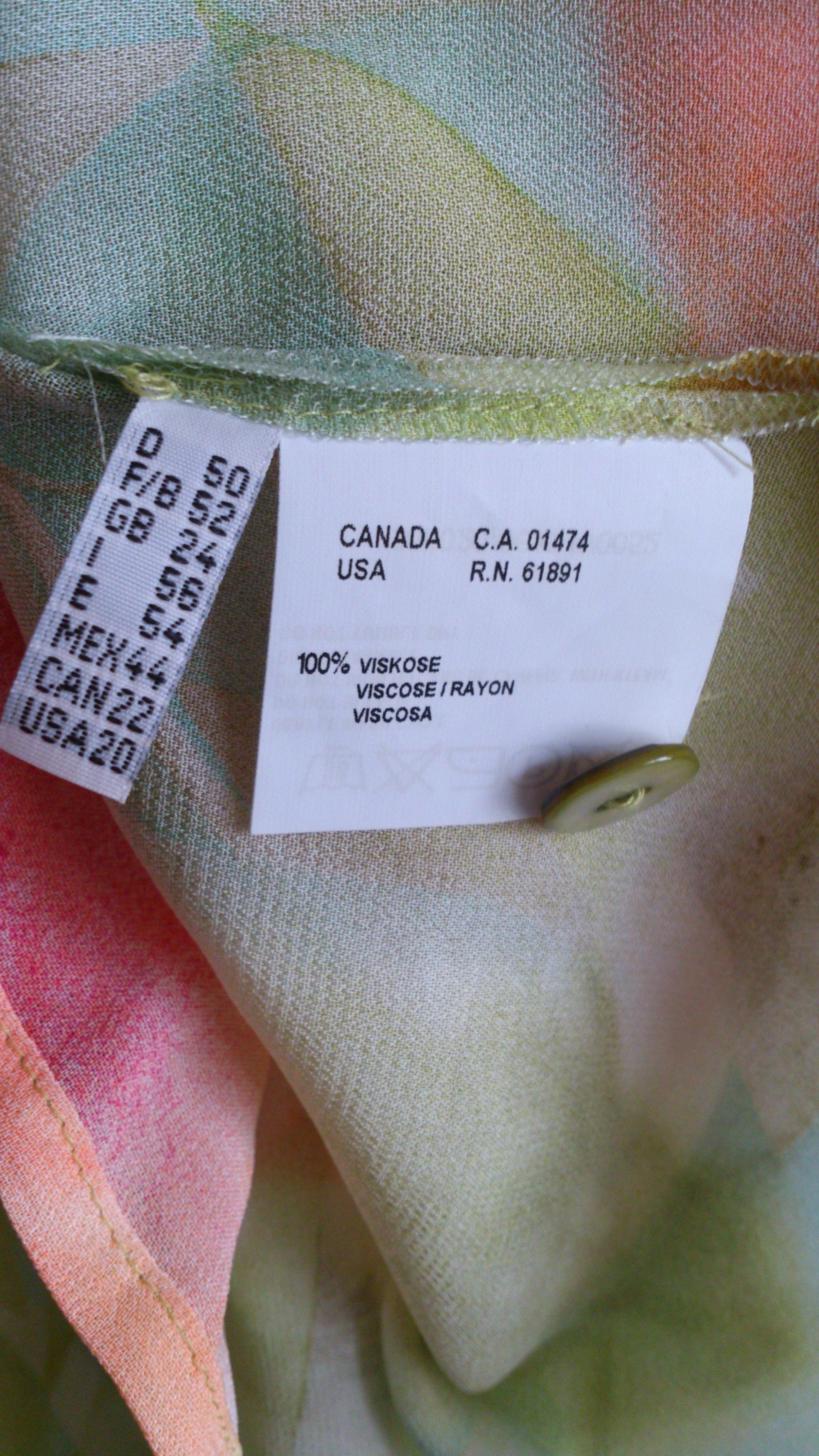 Блузка - рубашка Cavita, размер 50(нем) = 54-56 (рос)