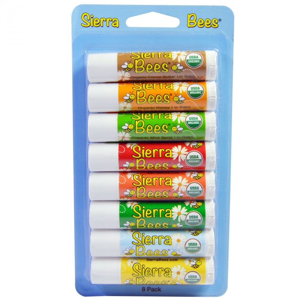 Sierra Bees, Натуральные бальзамы для губ, 8 бальзамов
