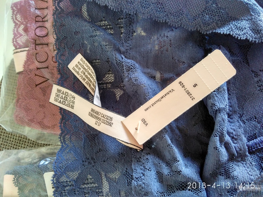 Кружевные трусики Victoria`s Secret маркировка S (комплект из 3х шт)