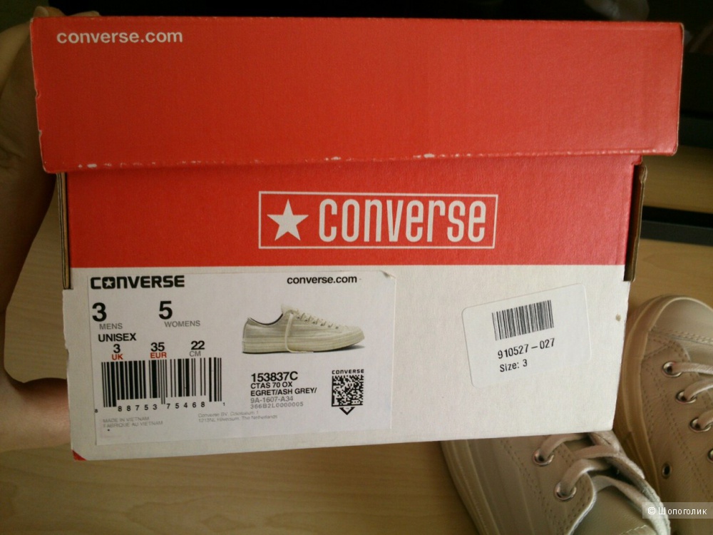 Converse  Chuck Taylor All Star 70s Ox, кеды. Размер: UK3, EU35 (23 см по стельке, в реале).