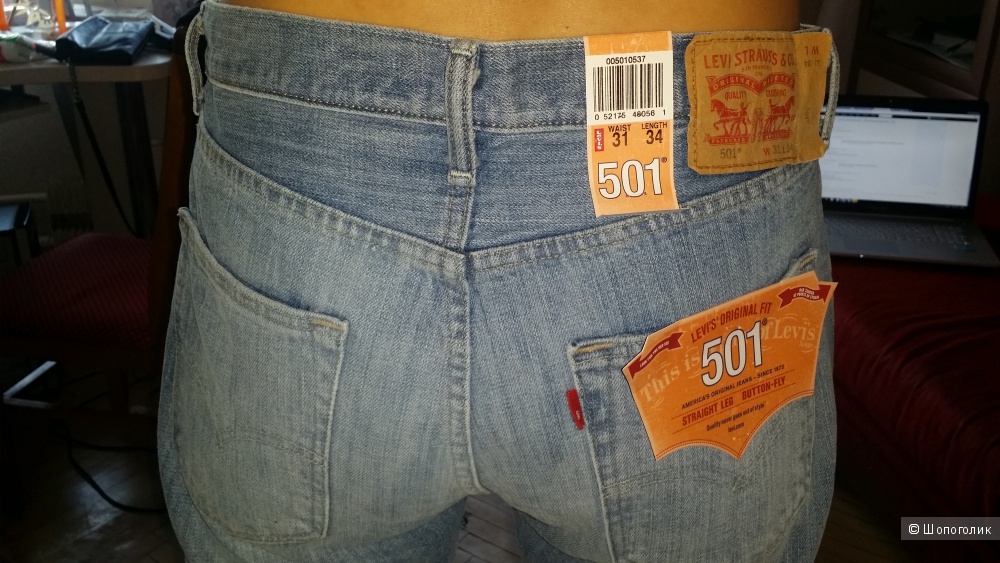 Мужские джинсы Levi's Men's 501 Original Fit Jeans Размер 31 х 34.