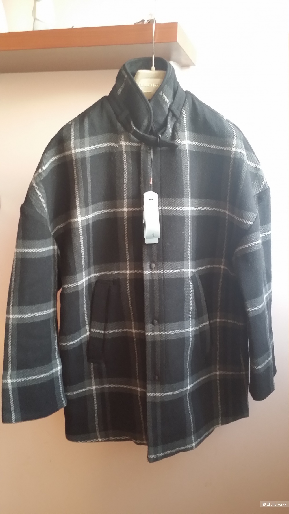 Пальто-кокон в клетку G Star Raw, S 42-44