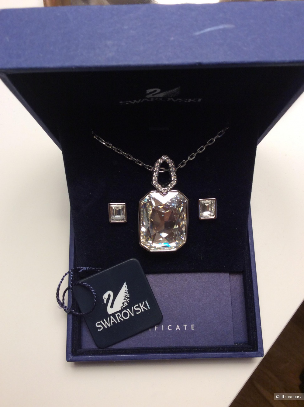 Сет украшений Swarovski: колье и серьги-пуссеты