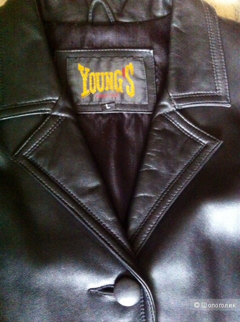 Кожаная куртка (пиджак) Young'S на размер 46-48