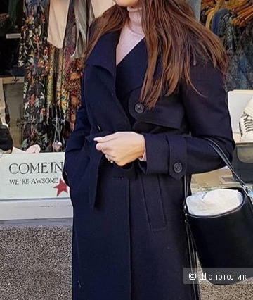 Шерстяное пальто-тренч, massimo dutti, S-XS