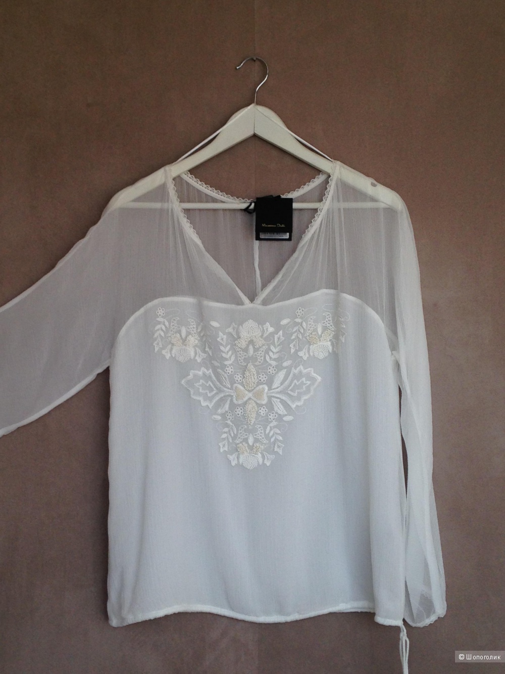 Блуза с вышивкой Massimo Dutti размер 44-46