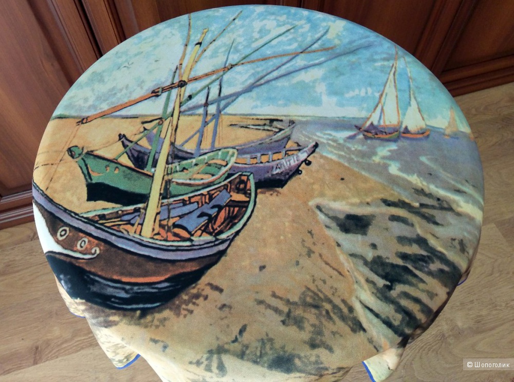 Платок шелковый, Ван Гог, «Лодки в Сен-Мари», 90*90 см.