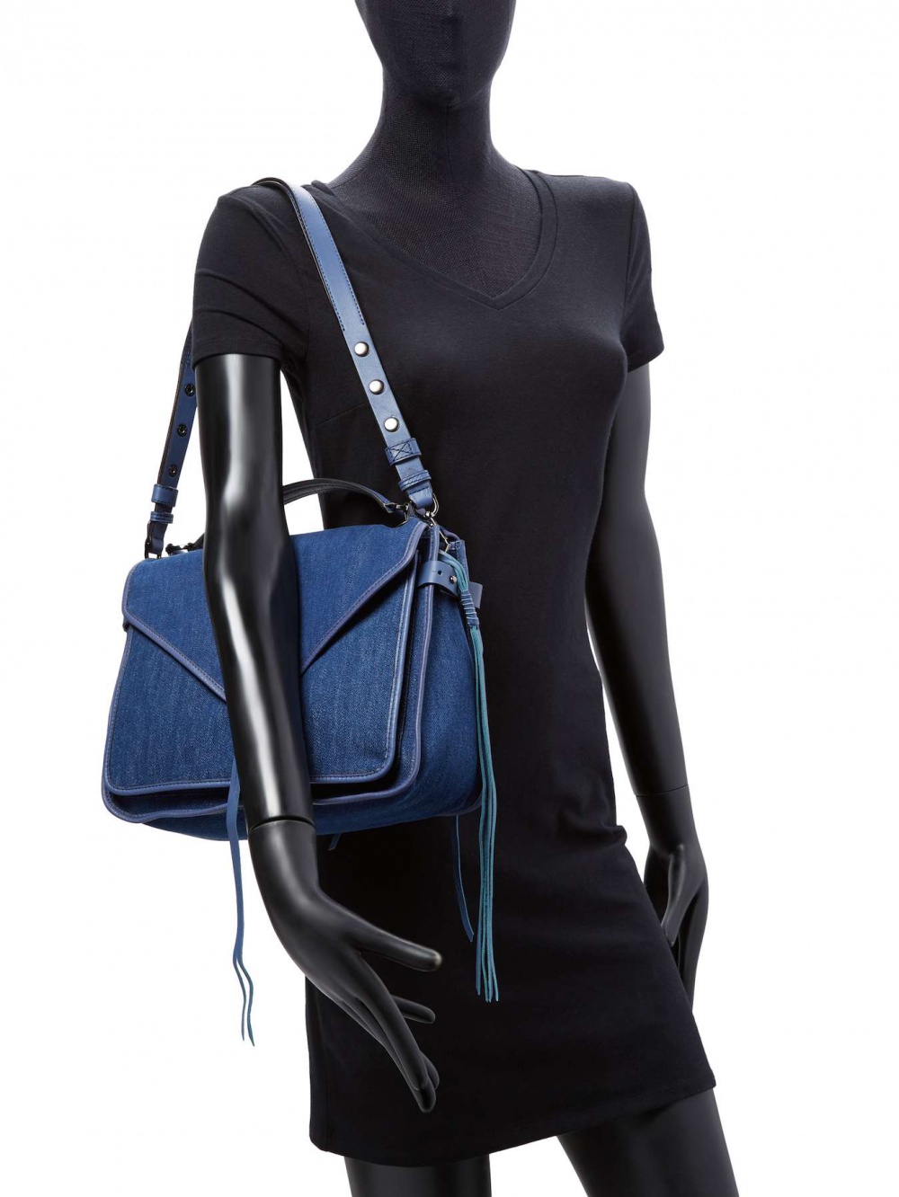 Сумка Rebecca Minkoff, джинс+кожа