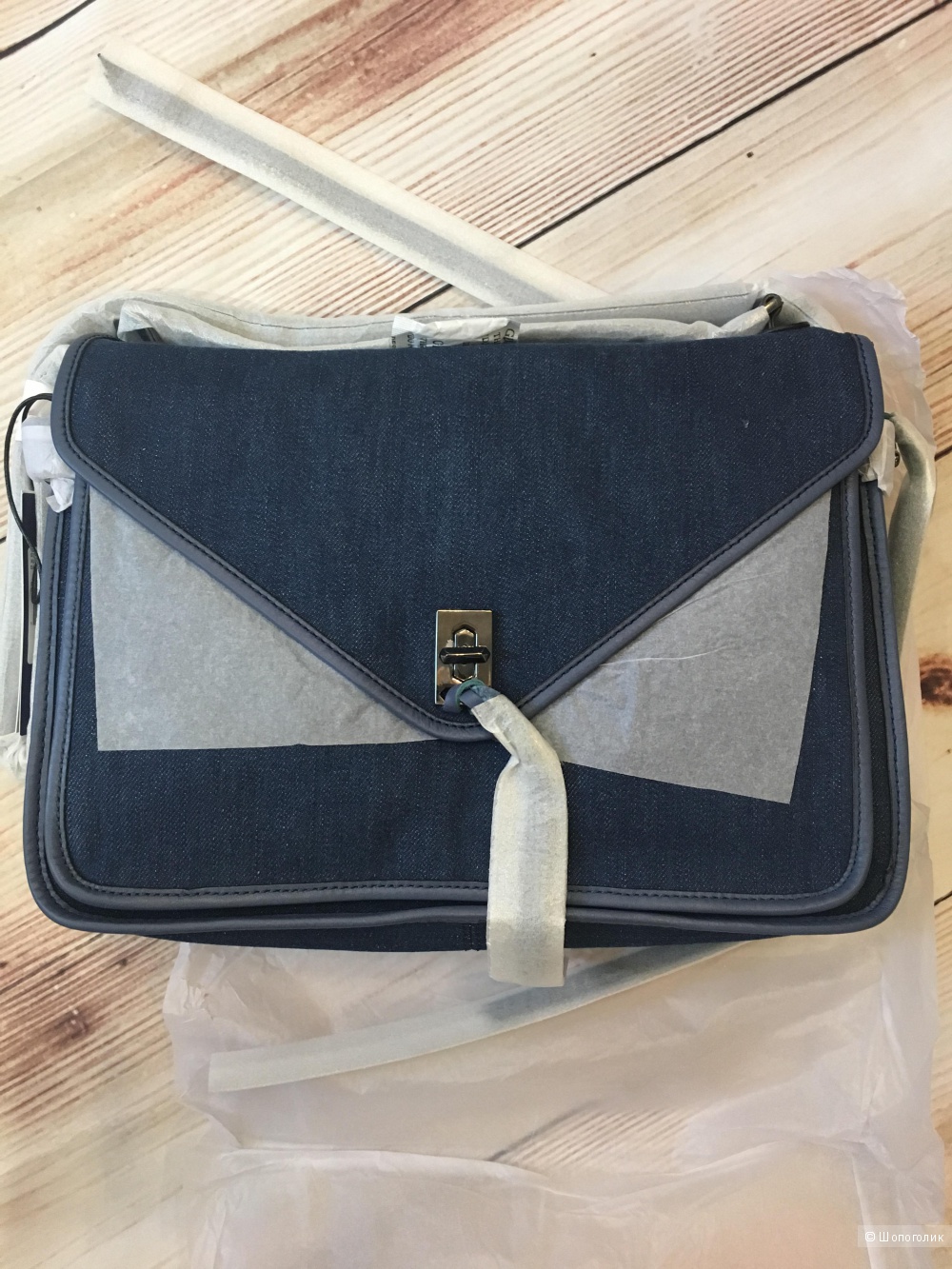 Сумка Rebecca Minkoff, джинс+кожа