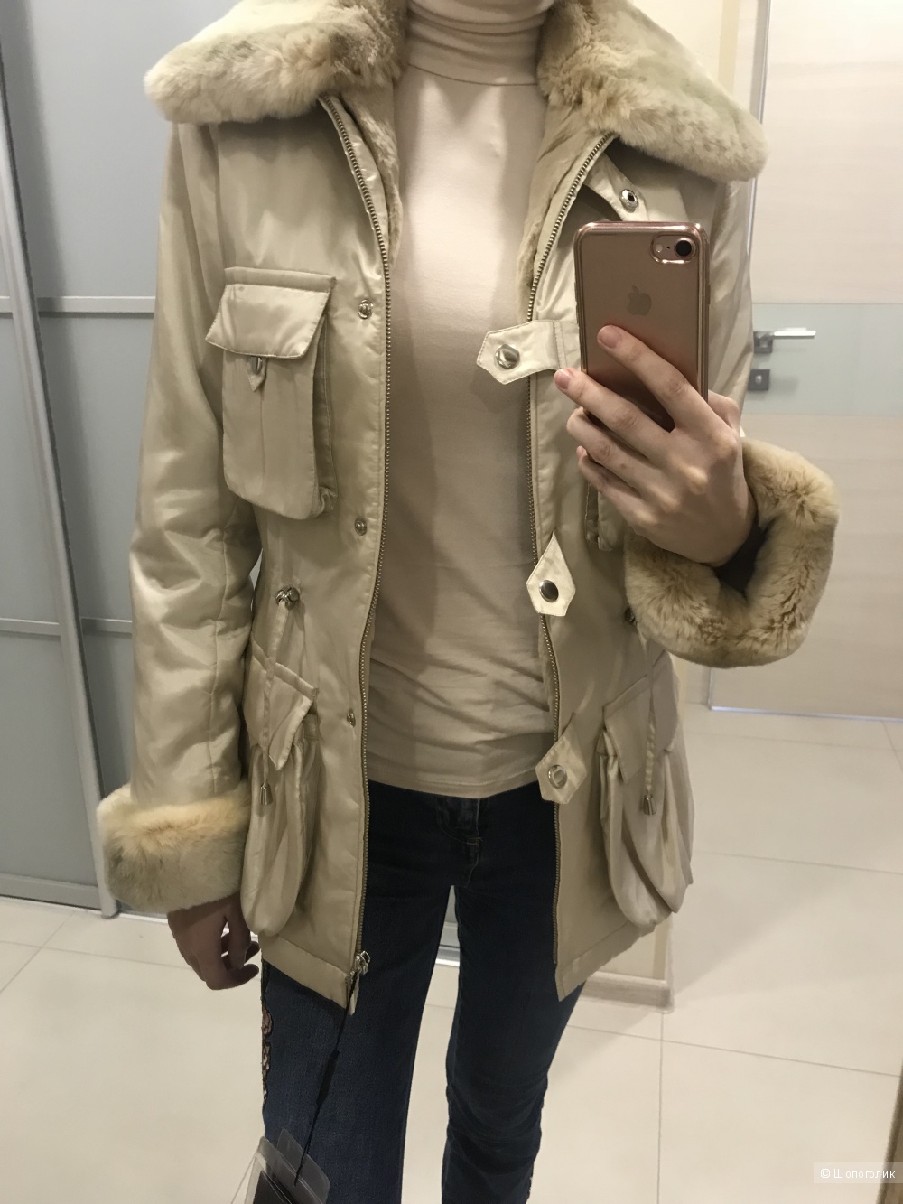 Куртка с натуральным мехом, Skinn Wille, размер 40-42