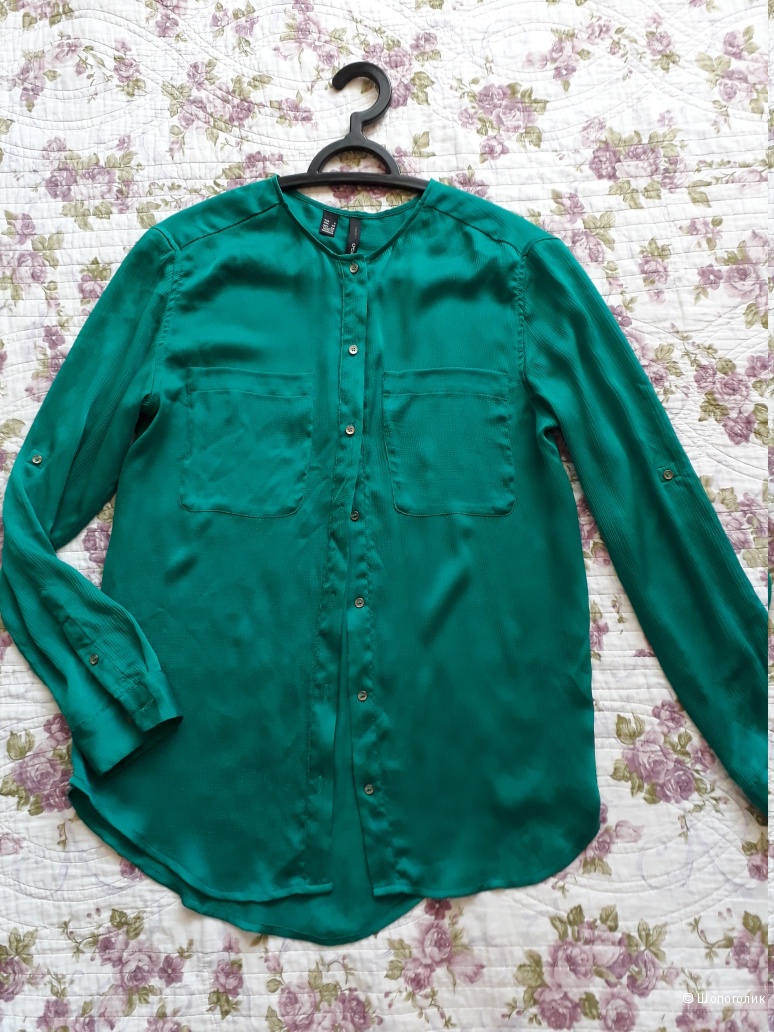 Фактурная блузка с атласным блеском Манго 42-44