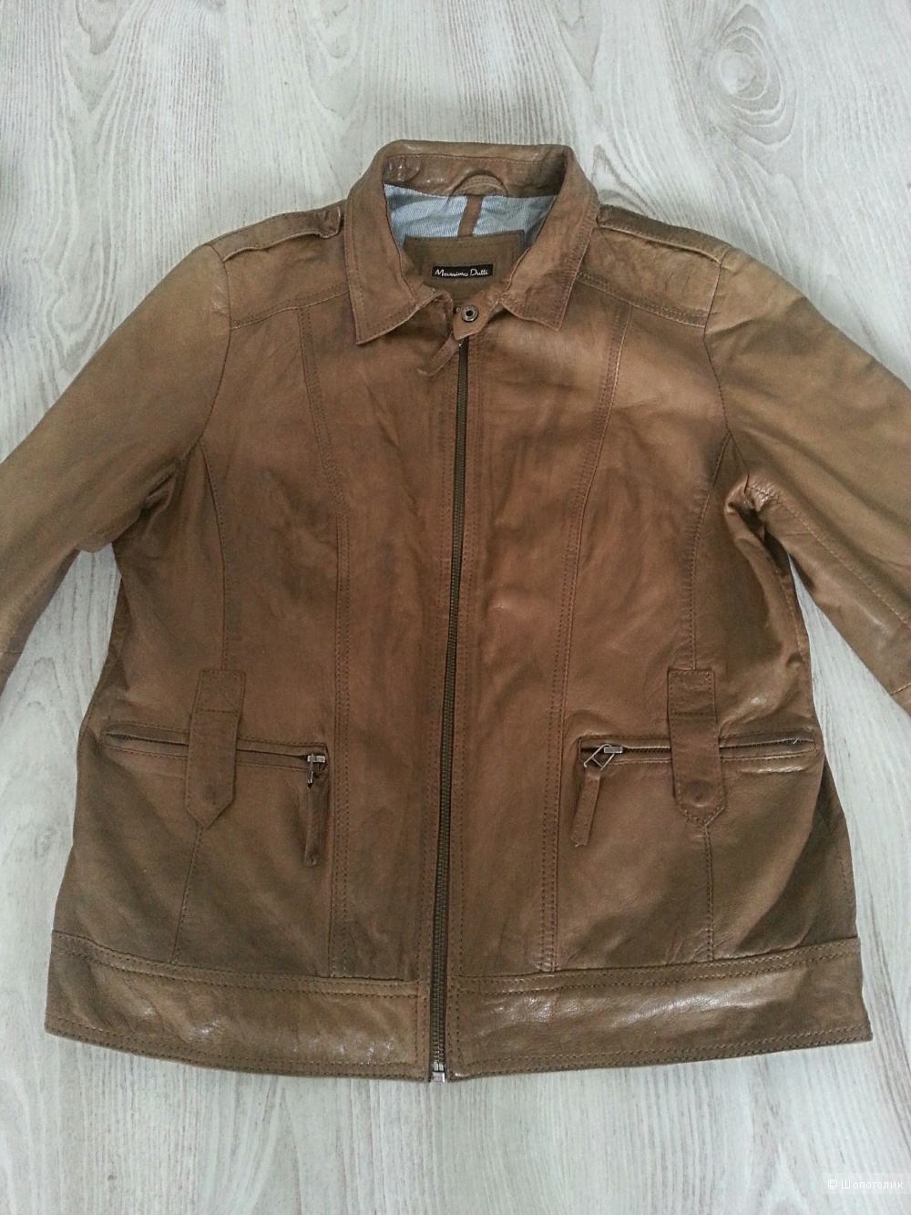 Кожаная куртка Massimo Dutti размер S