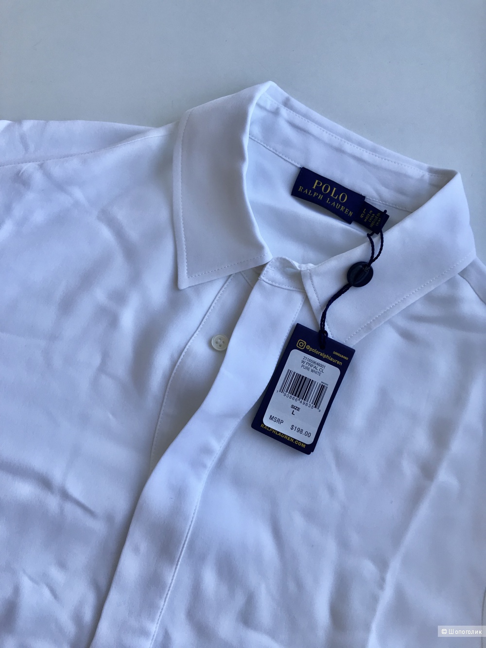 Рубашка из 100 % шелка RALPH LAUREN размер XL