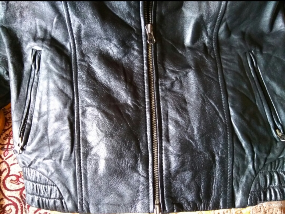 Черная кожаная куртка Barney's Original, р.14UK