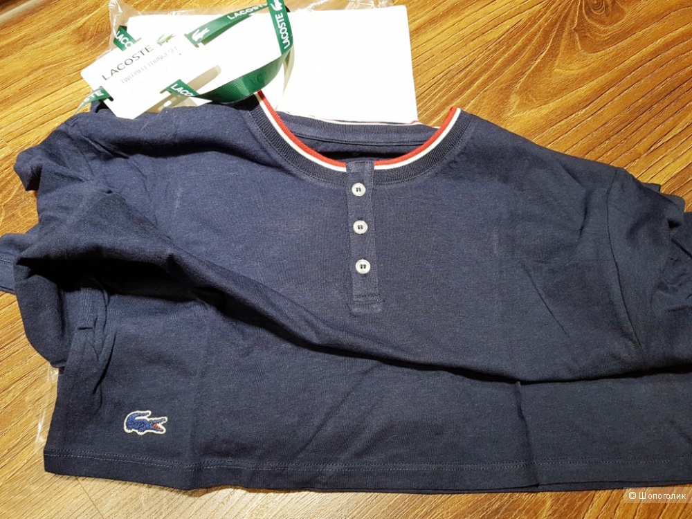 LACOSTE мужской домашний костюм футболка+штаны р. XL