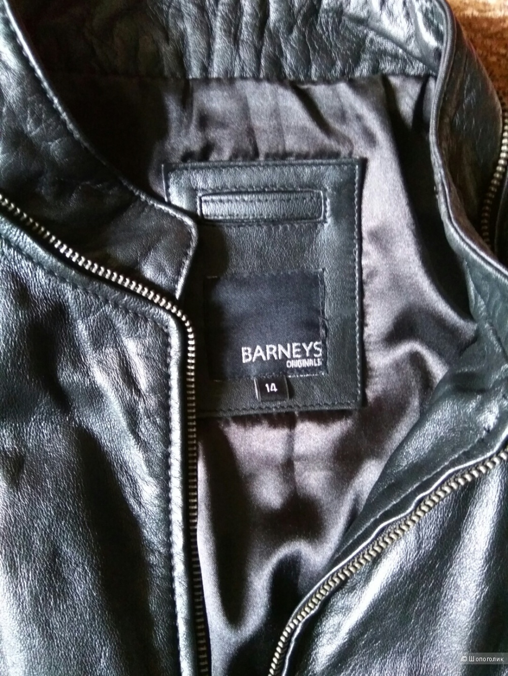 Черная кожаная куртка Barney's Original, р.14UK