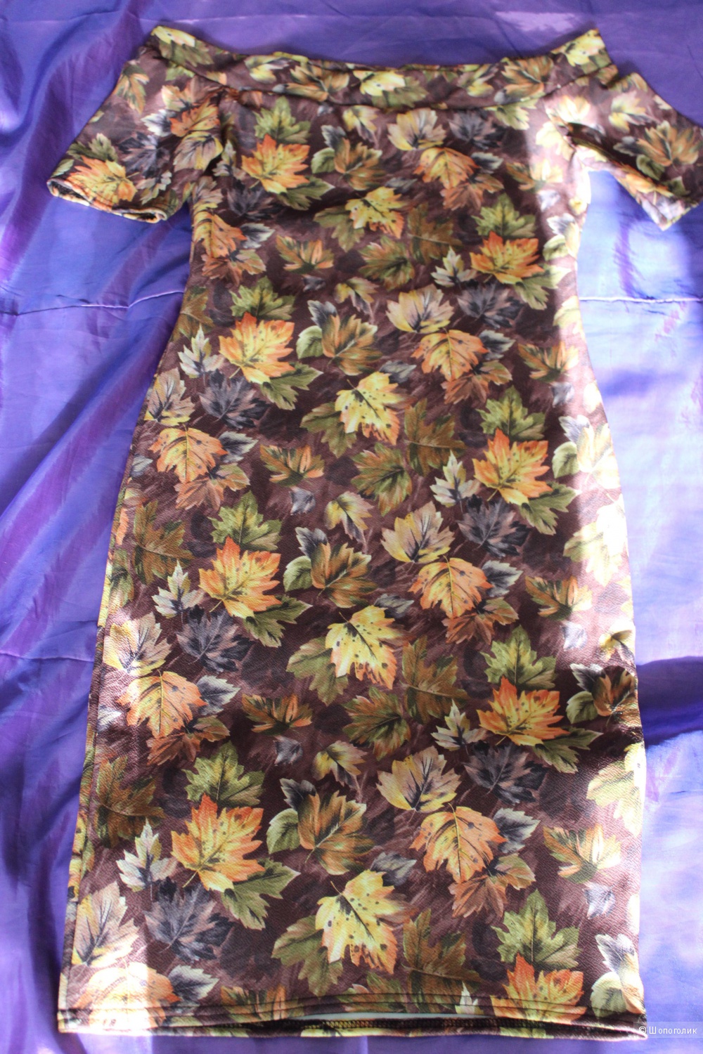 Платье с открытыми плечами р.14UK (на 46-48)