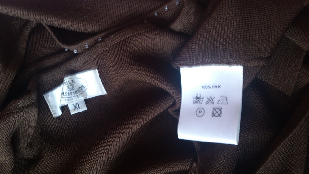 Кофта = футболка SILK & CASHMERE, размер ХL = 50-52-54 (рос) на рост до 164