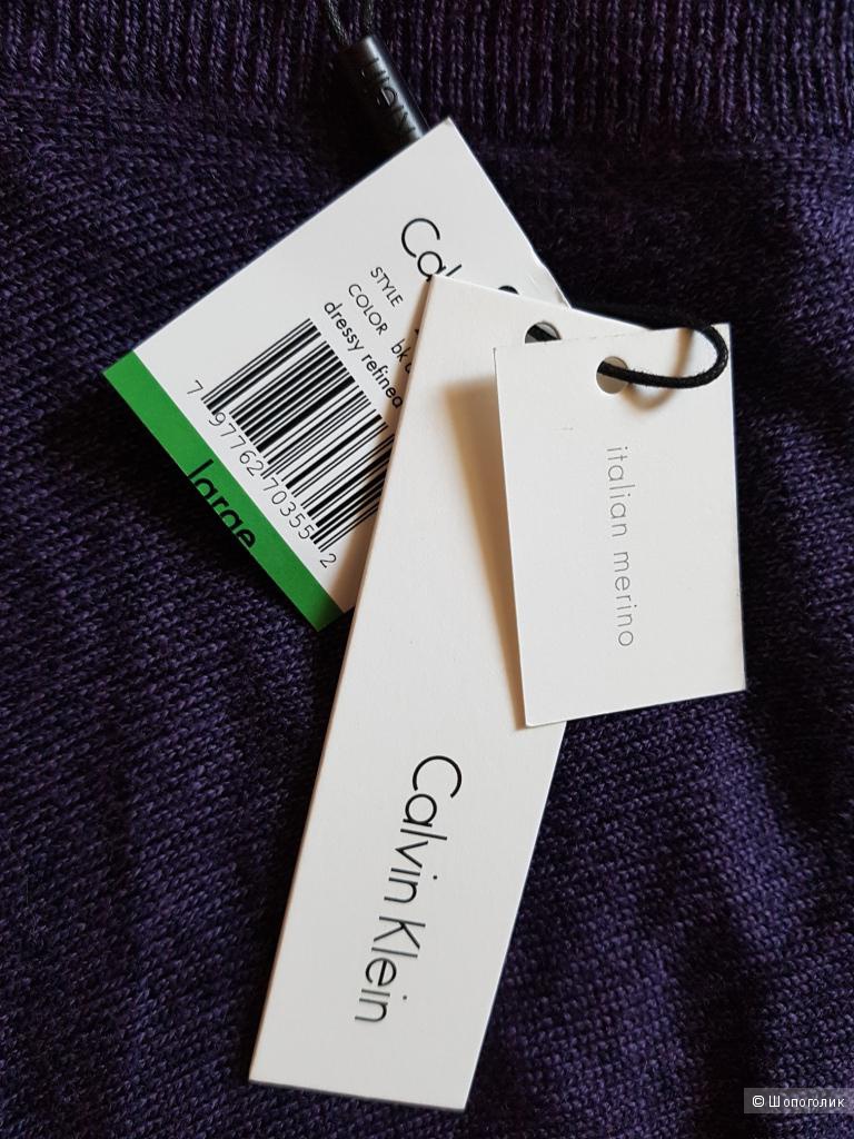 CALVIN KLEIN мужской пуловер из мериносовой шерсти р.L