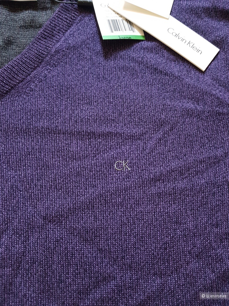 CALVIN KLEIN мужской пуловер из мериносовой шерсти р.L