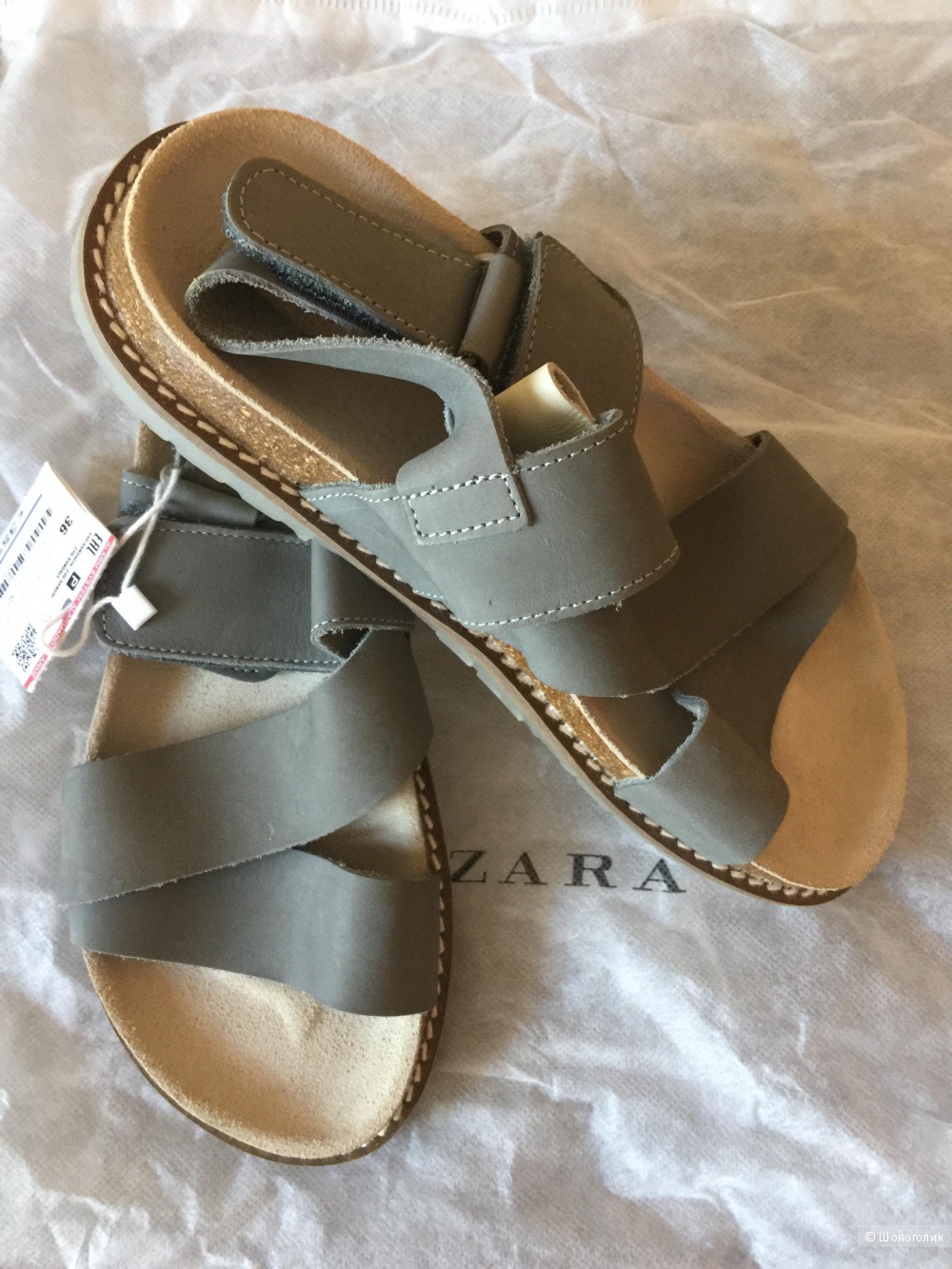 Кожаные сандали Zara, 36 размер