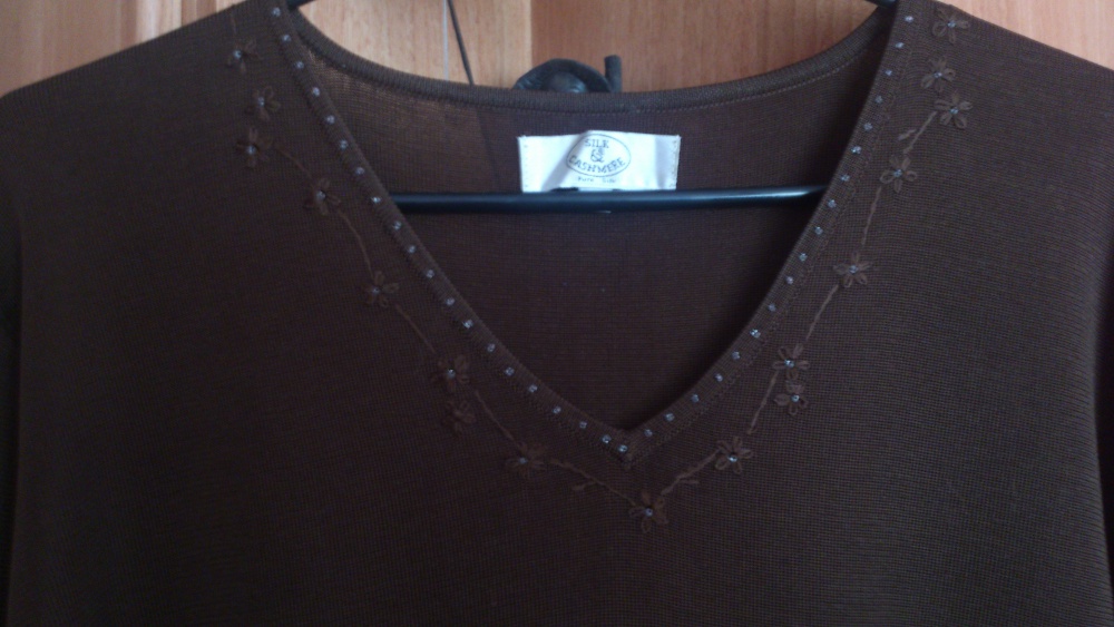 Кофта = футболка SILK & CASHMERE, размер ХL = 50-52-54 (рос) на рост до 164