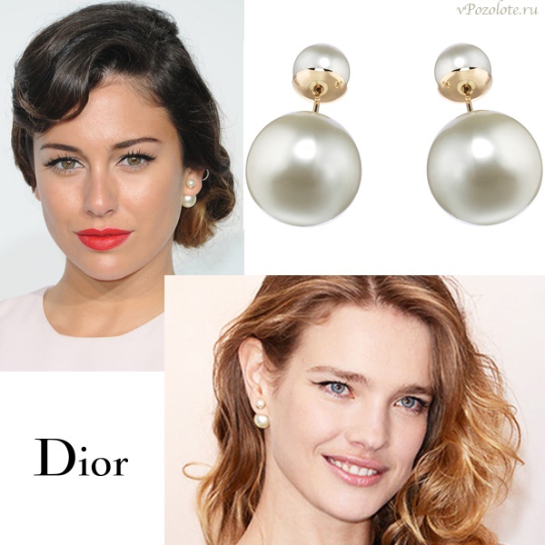 Серьги пуссеты Dior , one size.