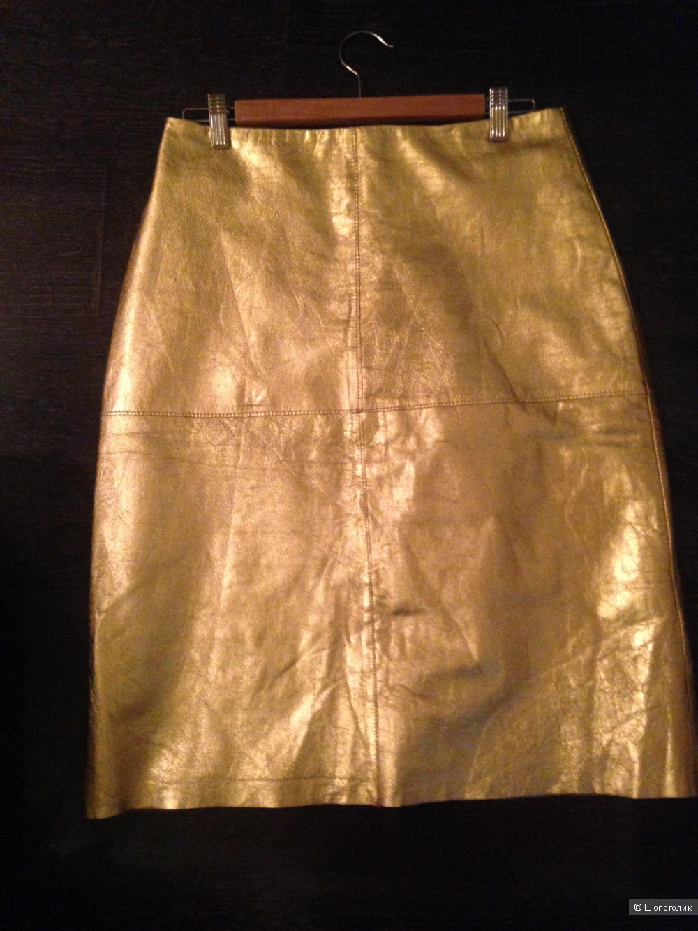 Стильная кожаная юбка 48 размер