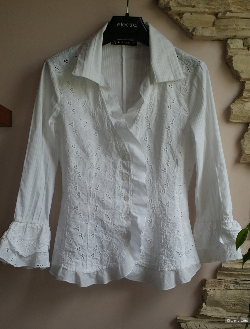 Жакетик-блузка из шитья, 44 размер