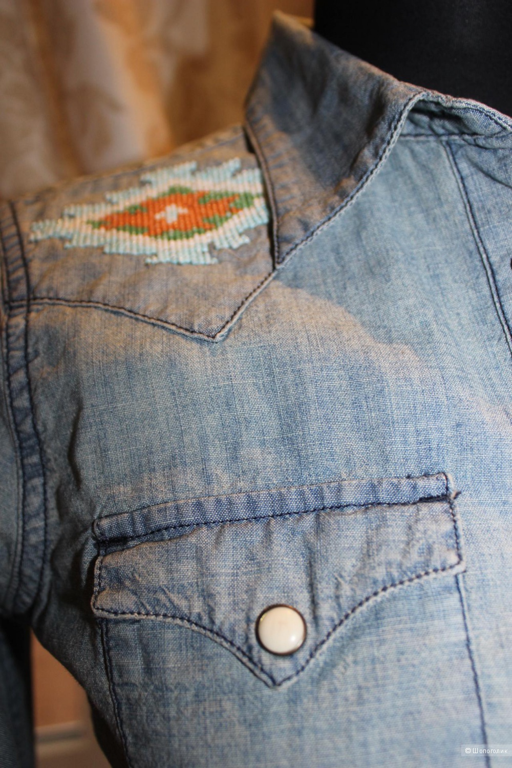 Джинсовая рубашка denim & supply ralph lauren, размер s