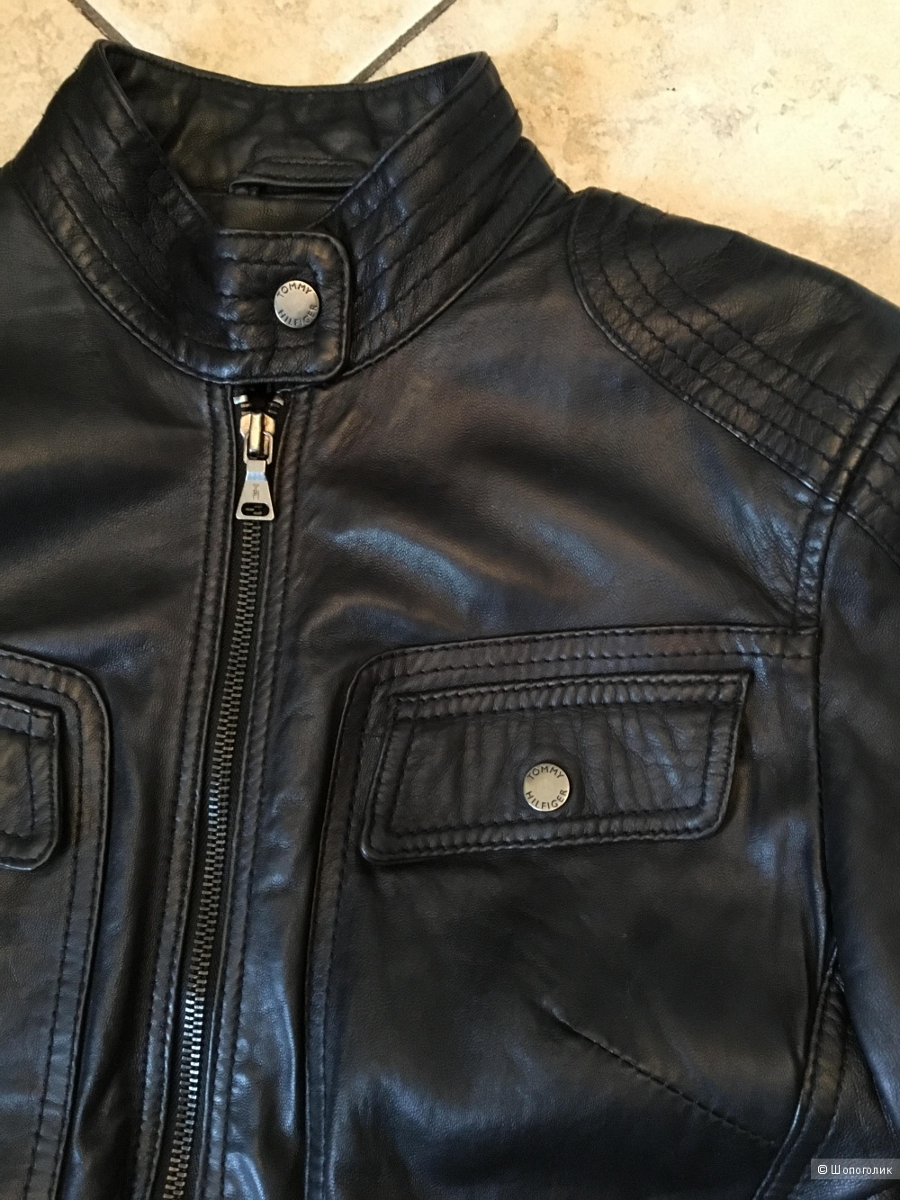 Кожаная куртка Tommy Hilfiger, размер американский 10